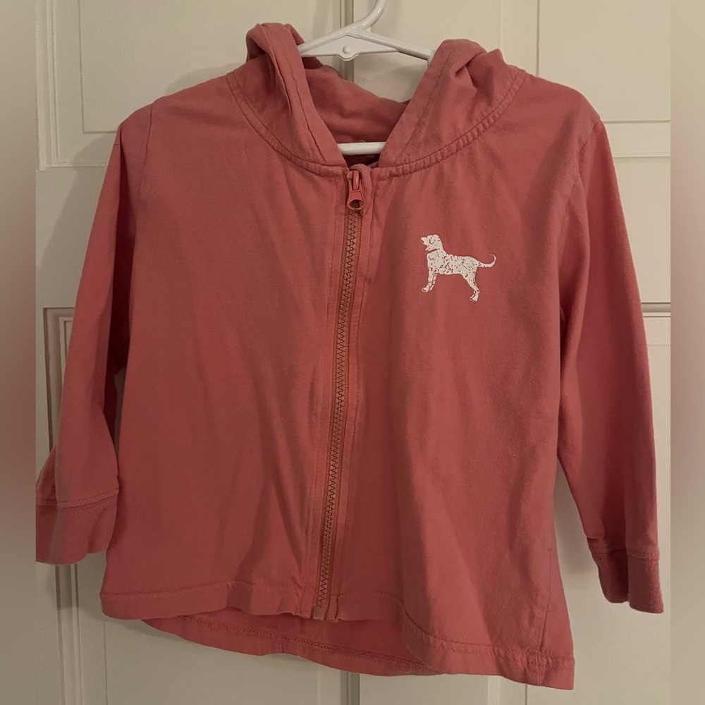 Pink Black Dog Zip Up Hoodie